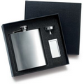 8 Oz. Shiny Rimless Stainless Steel Flask w/ Funnel & Money Clip in Box